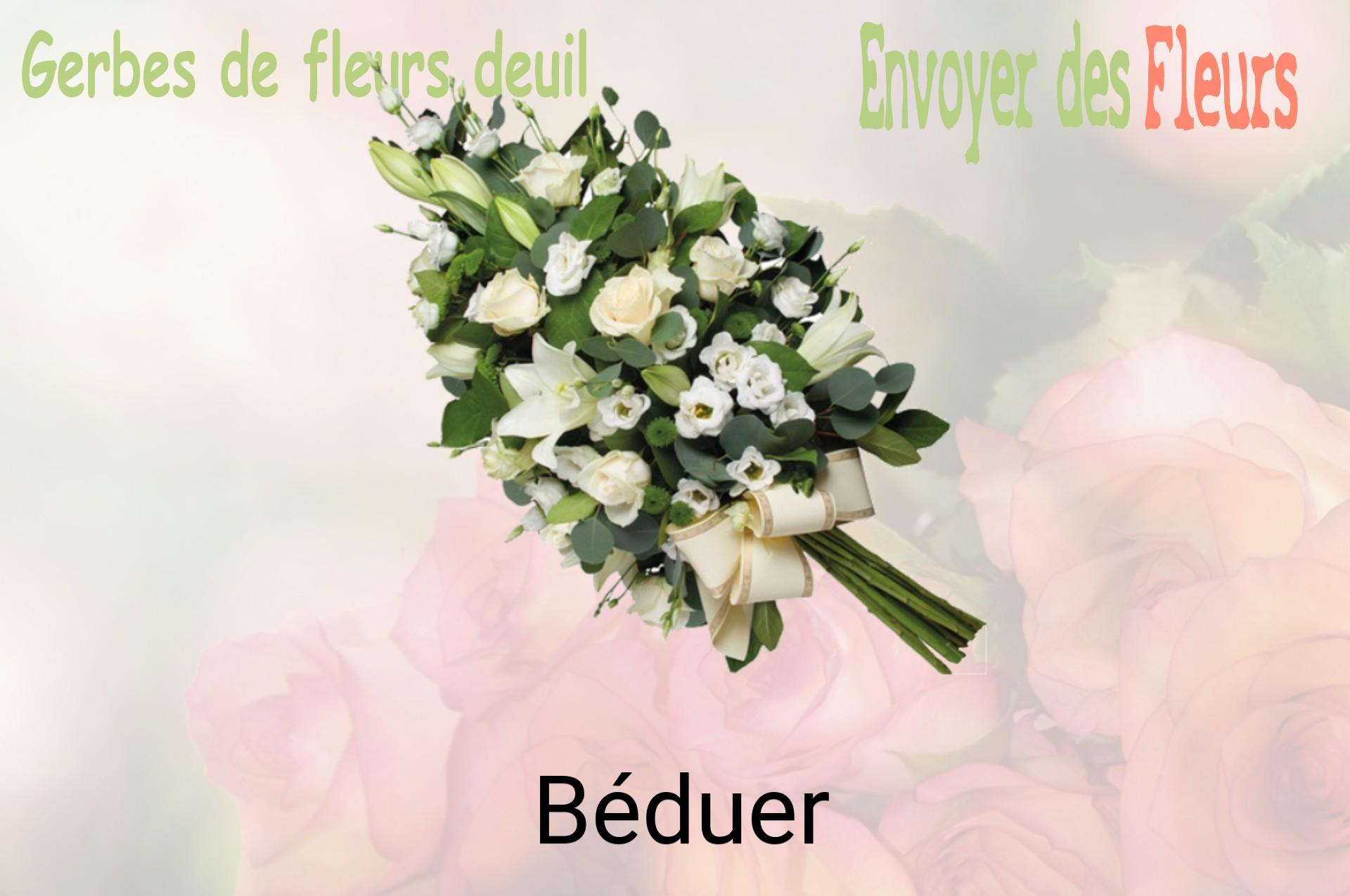 Gerbe de fleurs de deuil livrée à Béduer